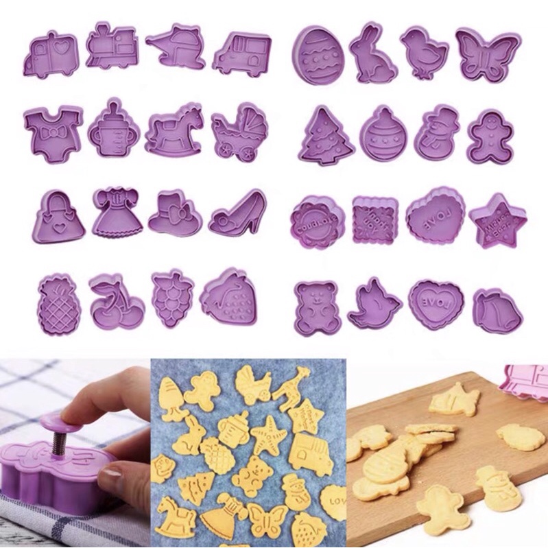 Bộ 4 khuôn nhấn bánh quy, cookie