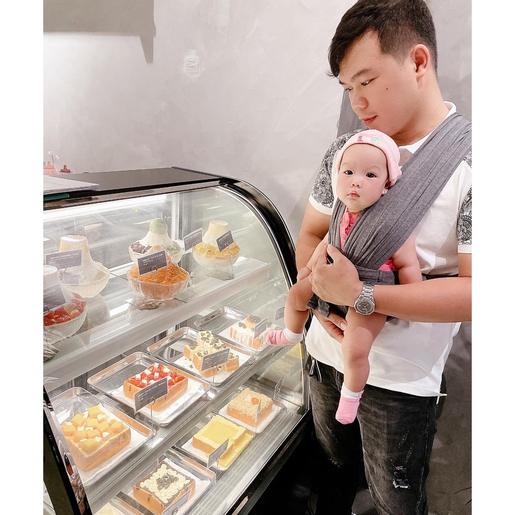Địu Vải Sơ Sinh Jumy's Cotton Thoáng Mát, Địu Vải Bigsize cho ba mẹ >70kg