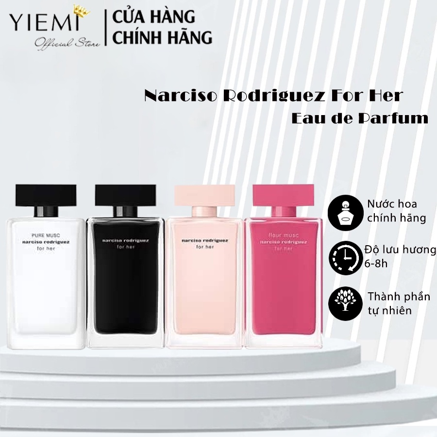 Nước hoa nữ Narciso Rodriguez For Her 4 mùi, Nar Hồng, Trắng, Cam gợi cảm tinh tế
