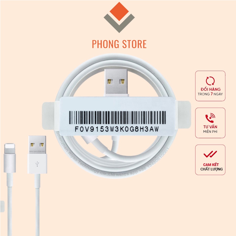 Dây cáp sạc IPFox-conn Việt Nam chân dùng cho IP/i-Pad/Air-pods giá rẻ-PHONG STORE
