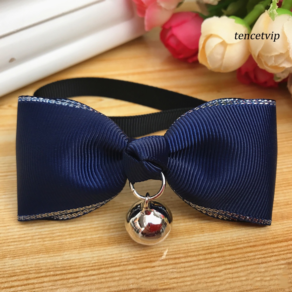 Vòng Cổ Gắn Nơ Chuông Nhỏ Thời Trang Có Thể Điều Chỉnh Cho Thú Cưng