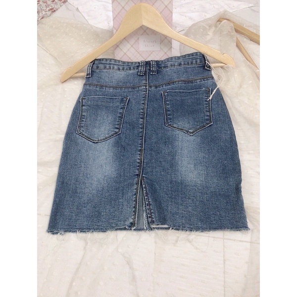 Chân váy jeans co dãn new 100%