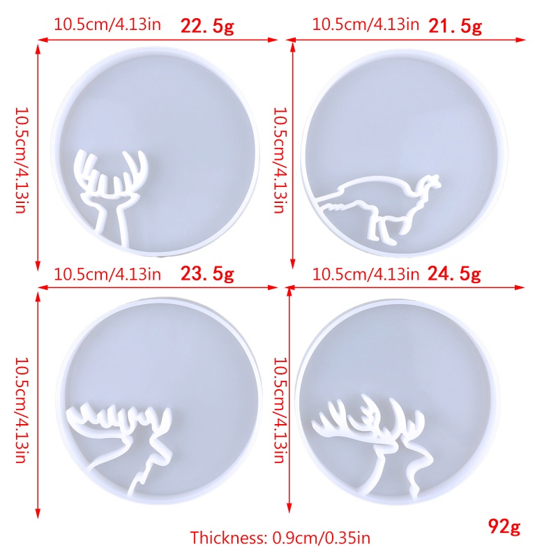 Khuôn Silicone Tạo Hình Làm Đế Lót Ly Hình Động Vật DIY