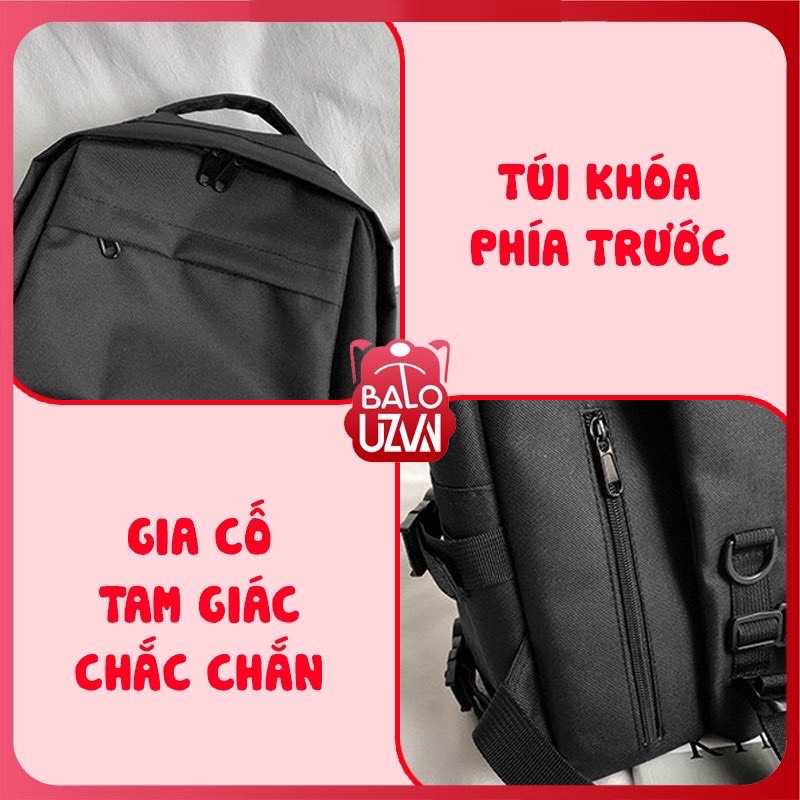 Balo nam nữ đi học Ulzzang basic chống nước, cặp sách laptop phong cách Unisex Hàn Quốc dành cho học sinh, sinh viên.