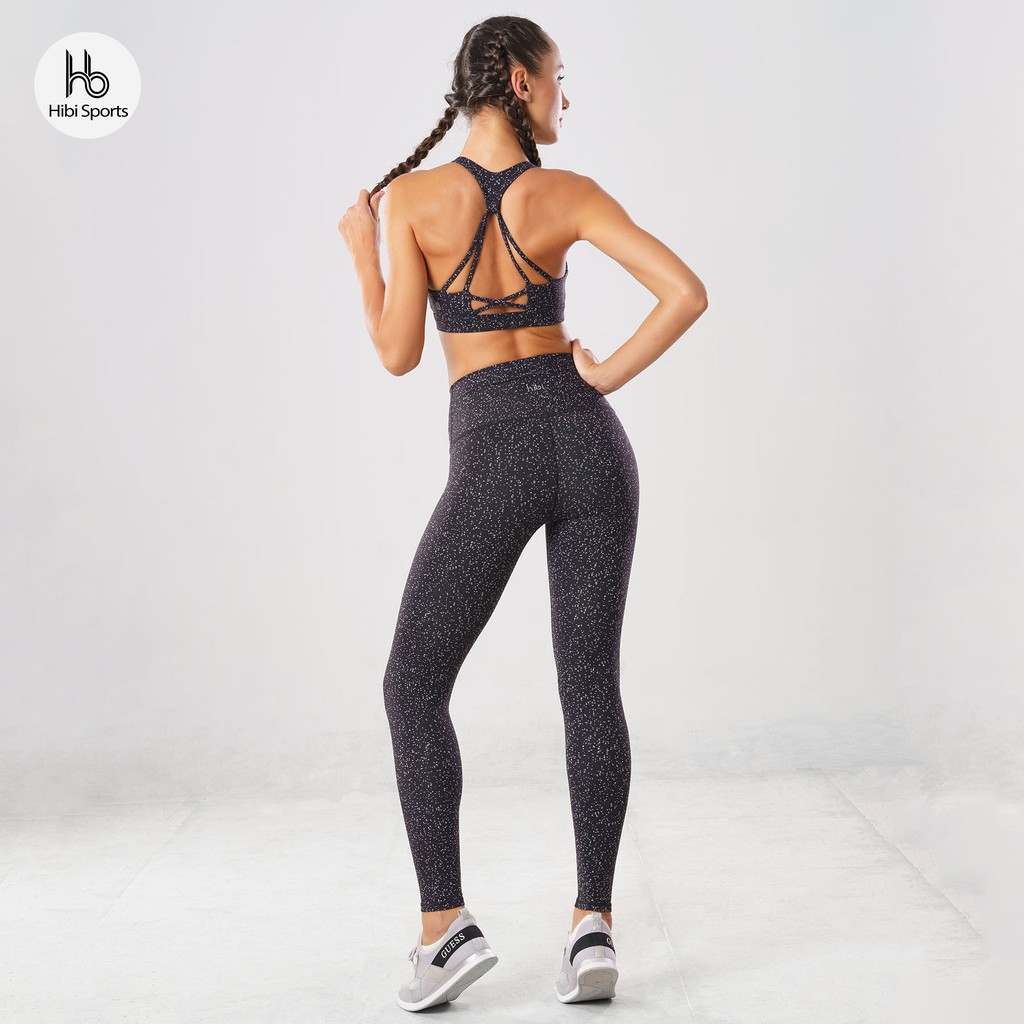 Set đồ tập Yoga Hibi Sports H133 - Áo bra 4 dây đan nơ - Kèm mút nâng ngực