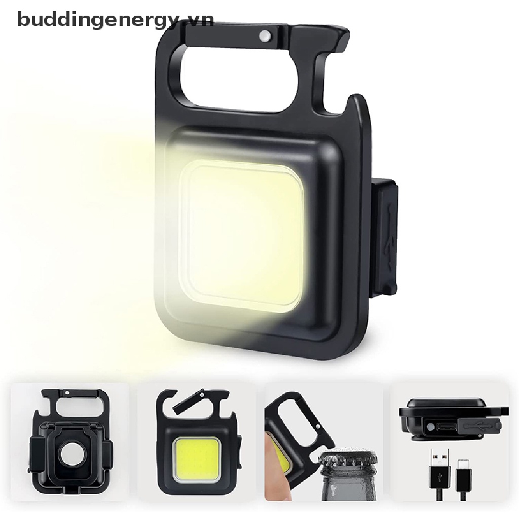 {BUDDI} Móc Khóa Đèn Pin LED USB Nhỏ Gọn Dùng Khi Đi Cắm Trại Ngoài Trời {BUDDI}