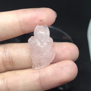 Mặt dây Hồ ly Hồng Rose Quartz