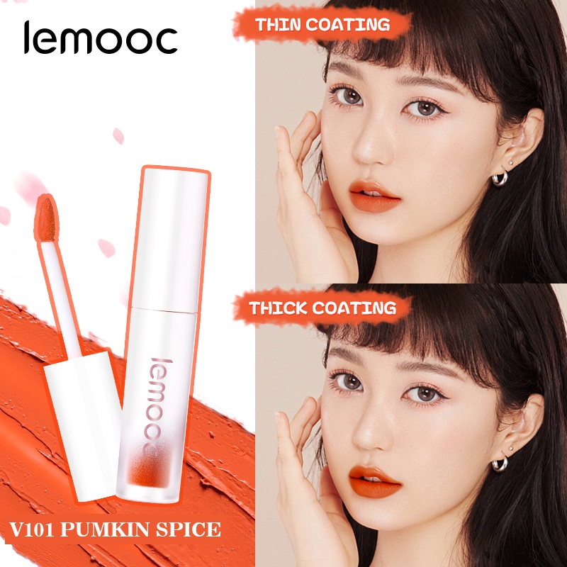 Son kem Lemooc chất nhung mềm chống thấm nước lâu trôi với 8 màu xinh xắn thời trang tùy chọn