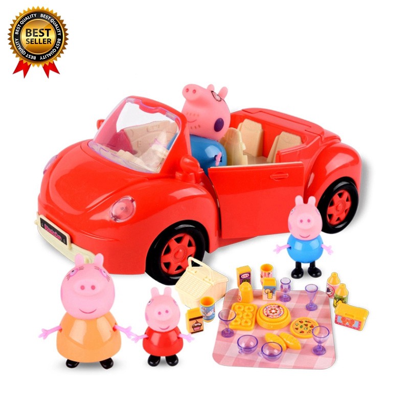 [Mã LIFETOYS1 giảm 30K đơn 99K] Bộ Đồ Chơi Heo Peppa Và Xe Hơi Đỏ Thích Hợp Làm Quà Sinh Nhật Cho Bé