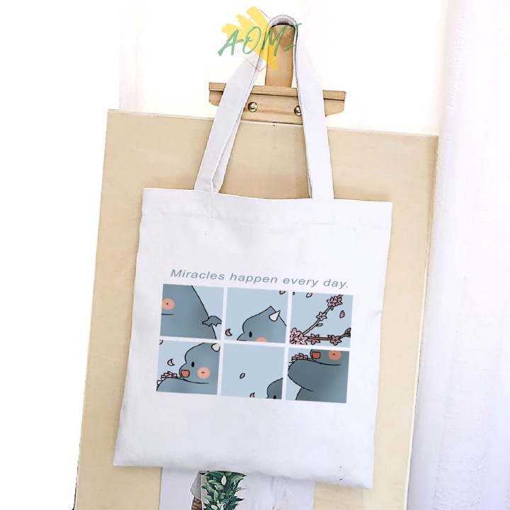 [Nhiều mẫu Đẹp] TÚI VẢI MÈO TOM ĐEO VAI TOTE CANVAS BAG CÓ KHÓA KÉO SIZE LỚN 33x38cm AOMIVN PHONG CÁCH CÁ TÍNH HOT TREND