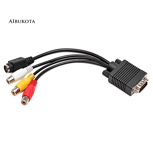 Dây Cáp Chuyển Đổivga Sang S-Video 3 Rca Av Tv Cho Pc Laptop