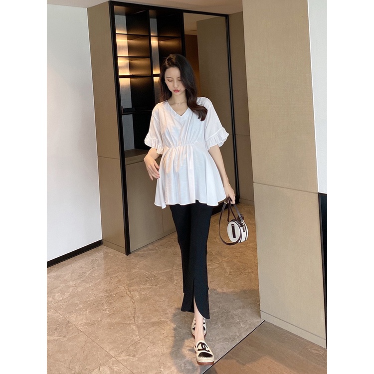 Quần bầu thời trang công sở ống loe xẻ gấu chất UMI cao cấp mặc tôn dáng QB5566