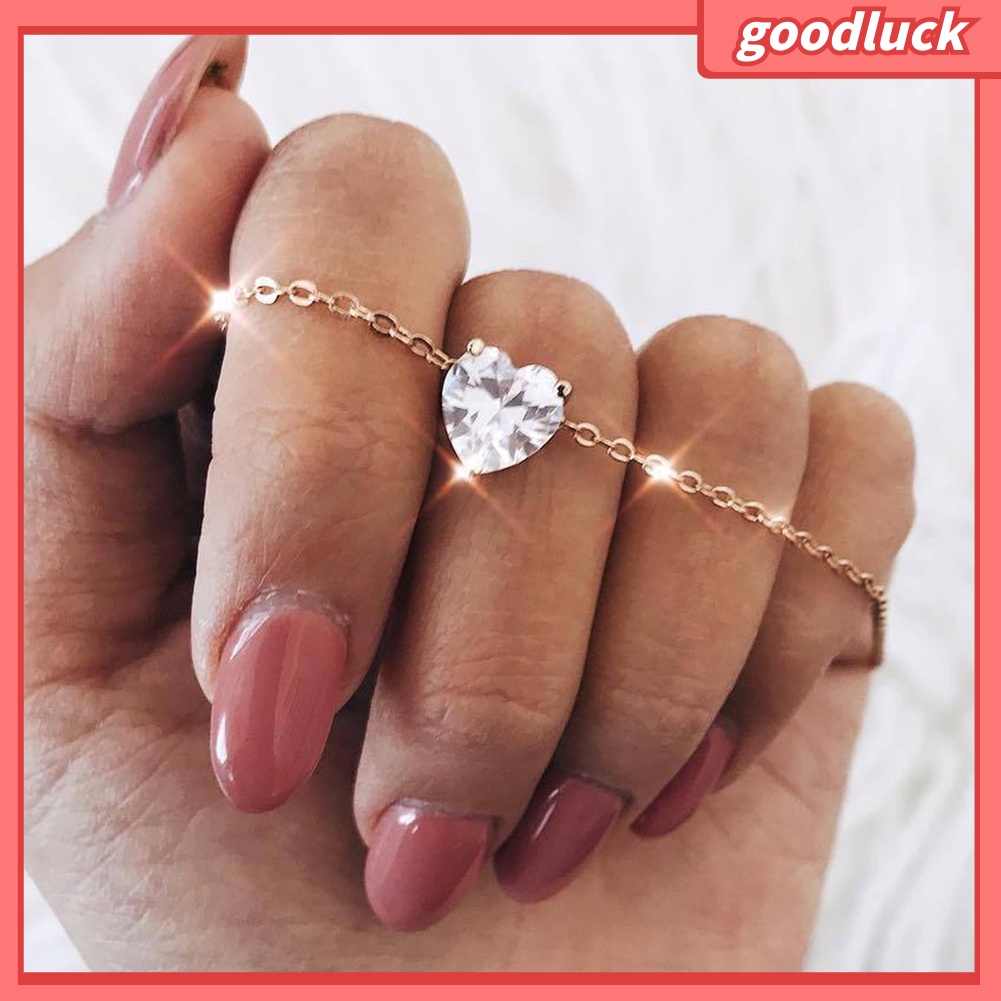 Vòng Cổ Choker Đính Đá Pha Lê Hình Trái Tim Cho Nữ