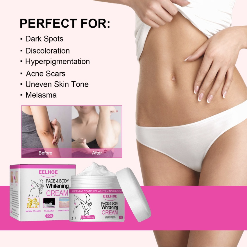 Kem Làm Trắng Vùng Da Dưới Cánh Tay / Đầu Gối / Vùng Kín Dưỡng Ẩm Làm Trắng Sáng Da 50g