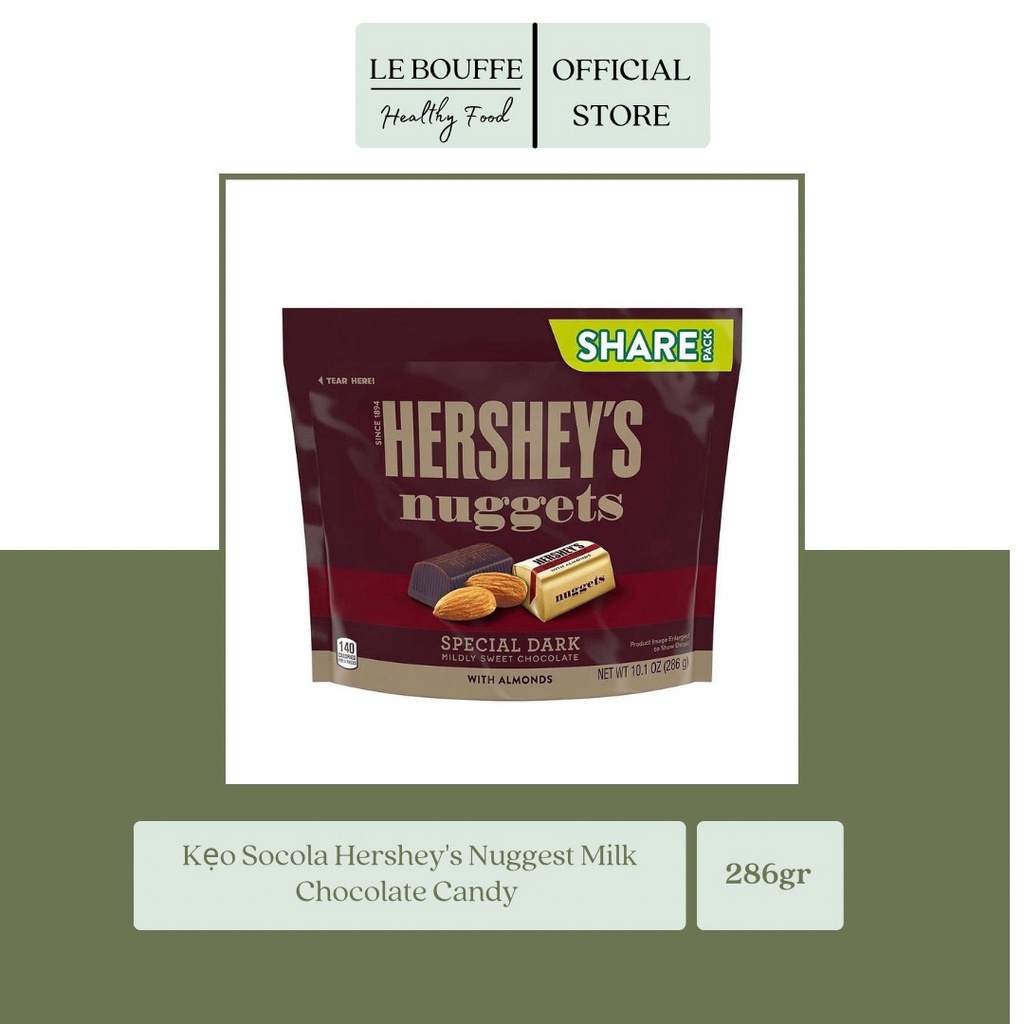Socola Đen & Sữa Tươi Từ Hạnh Nhân Siêu Ngon Hershey's Nuggets ( 100% From USA)
