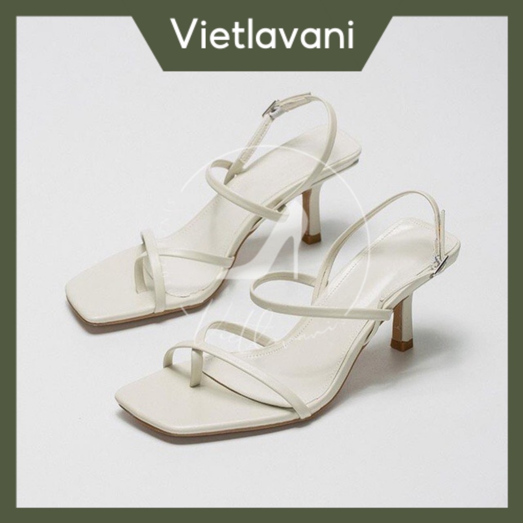 Giày sandal nữ vietlavani mã S11 cao 5cm mũi hở gót nhọn hàng hot có 2 màu đen và trắng | BigBuy360 - bigbuy360.vn