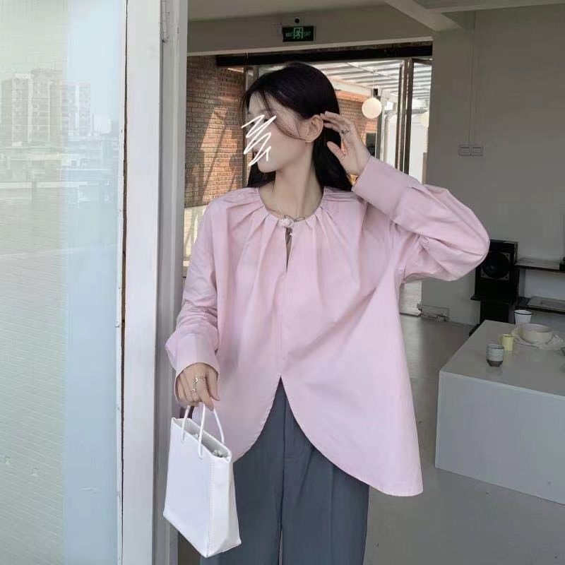 Hàng Mới Về Áo Sơ Mi Dài Tay Dáng Rộng Phong Cách Hàn Quốc Baju Wanita Lengan Panjang Hàng Mới Dành Cho Bạn Nữ