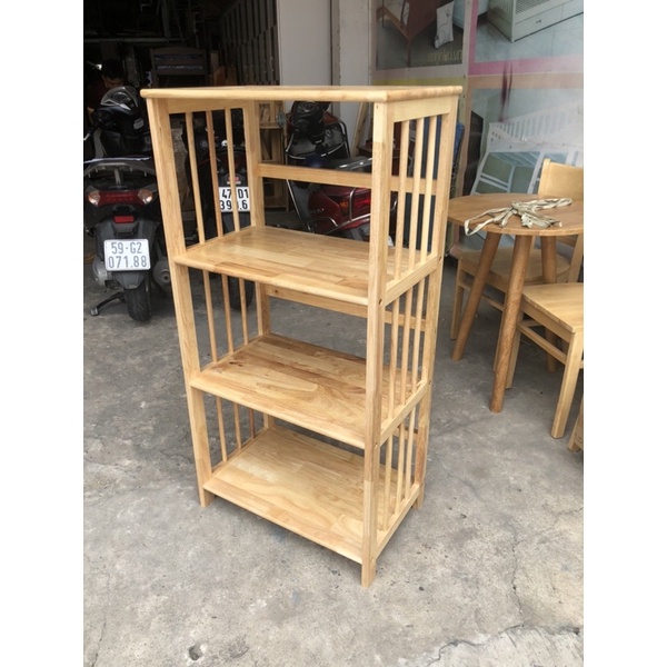 Kệ Lò Vi Sóng & Viba 3 Tầng và 4 Tầng Gỗ Cao Su Ghép
