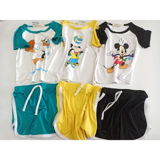 Bộ Cộc Tay Micky Chất Thun Lạnh Cho Bé
