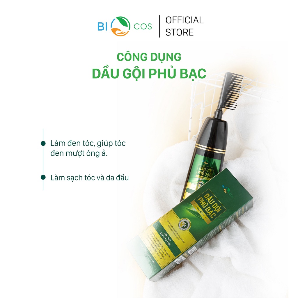 Dầu Gội Phủ Bạc Thảo Dược BIOCOS - Tóc Đen Mượt Ngay Từ Lần Gội Dầu Tiên 200ml