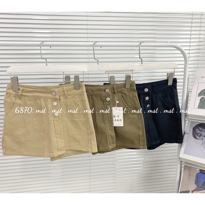 chân váy kaki chữ A lưng cao phong cách mới