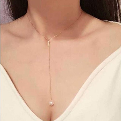 Dây chuyền chữ Y có mặt ngọc trai thời trang cho nữ