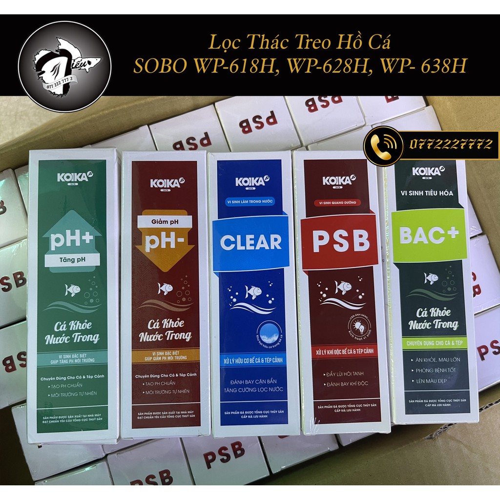 Bộ sản phẩm của cty KOIKA: Bac+, Clear, PSB, tăng giảm PH