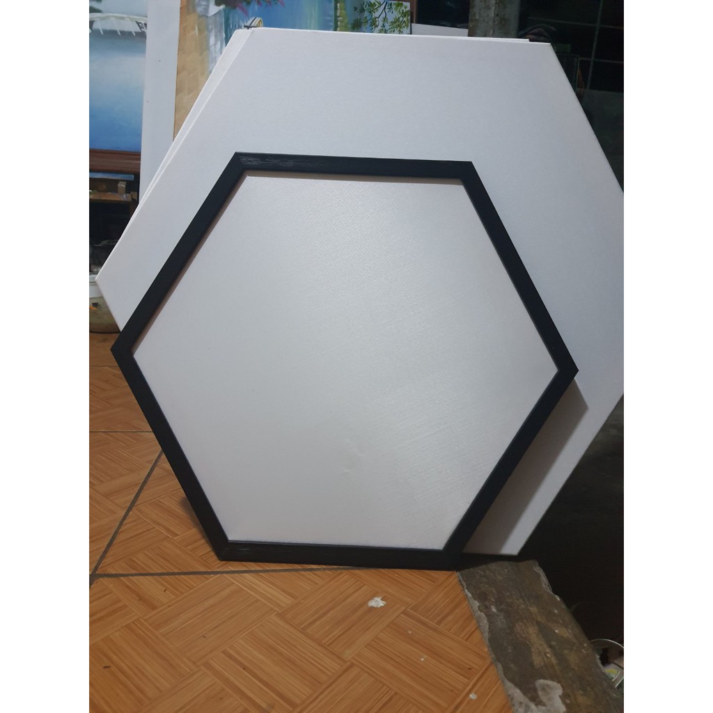 Toan vẽ căng satxi gỗ kèm khung composite lục giác, tam giác, ngũ giác, bát giác cạnh 12,15,20,25cm..nhận đặt riêng
