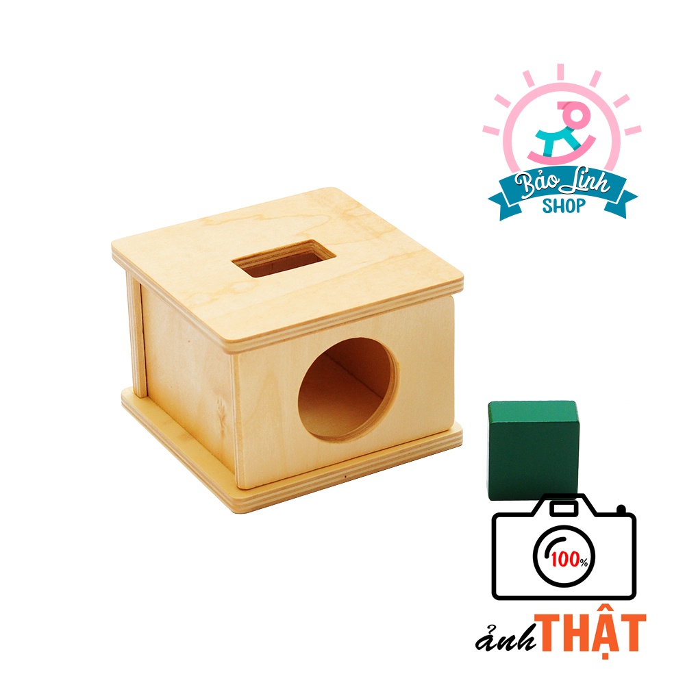 Đồ chơi cho bé 15-18 tháng tuổi - Hộp thả khối chữ nhật - Giáo cụ Montessori 0-3 tại nhà
