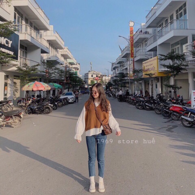 *️⃣ Set áo sơ mi kèm gile siêu đẹp. 3 màu be, nâu, đen