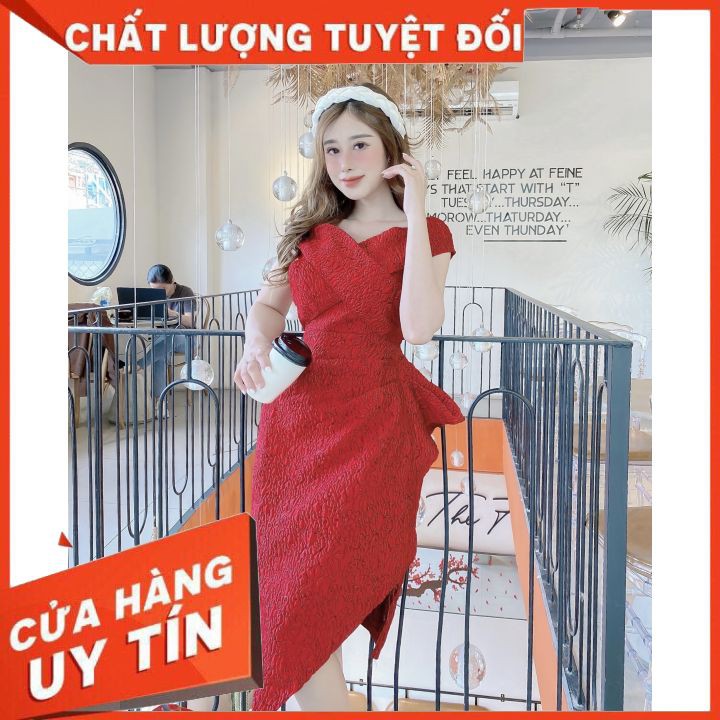 Đầm Bẹt Vai [CoCo Shop] Đầm Hoa Nổi Bẹt Vai - Thời Trang Thiết Kế | BigBuy360 - bigbuy360.vn