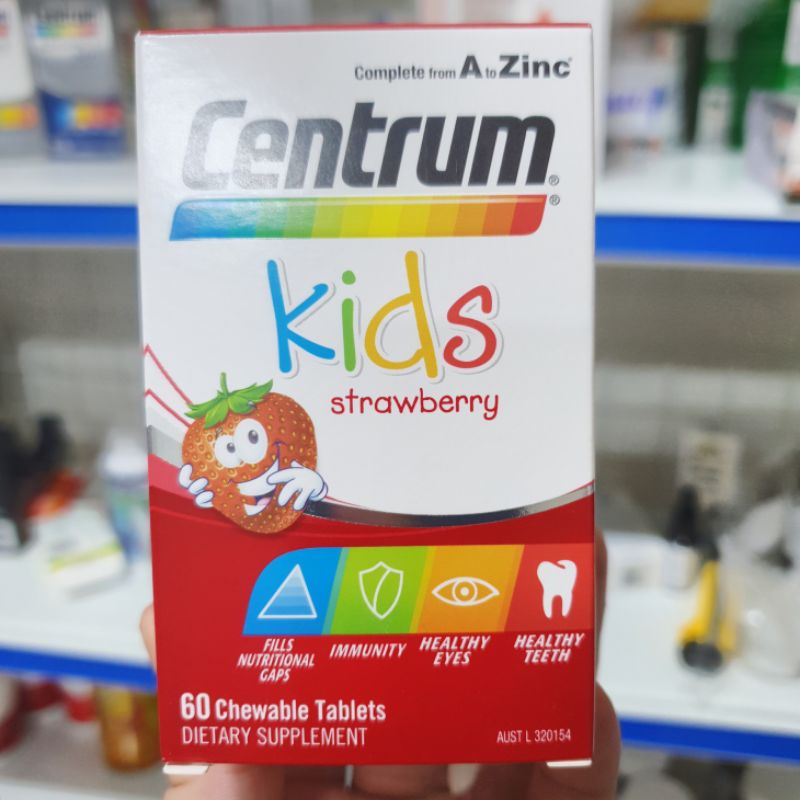 Vitamin tổng hợp Centrum Kids 60 viên Muti Vitamin cho bé từ 3 tuổi giúp bé ăn ngon miệng và mau lớn [Viên Nhai]