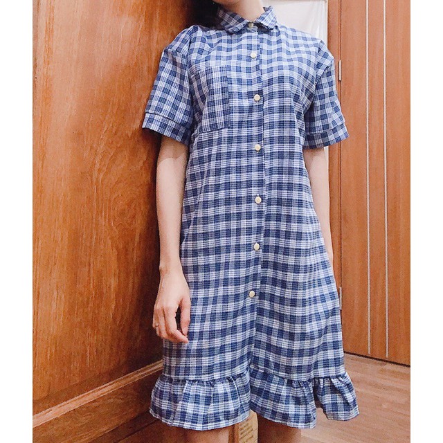 [Có Sẵn] VÁY SƠ MI KẺ ĐUÔI CÁ LOẠI 1 | BigBuy360 - bigbuy360.vn