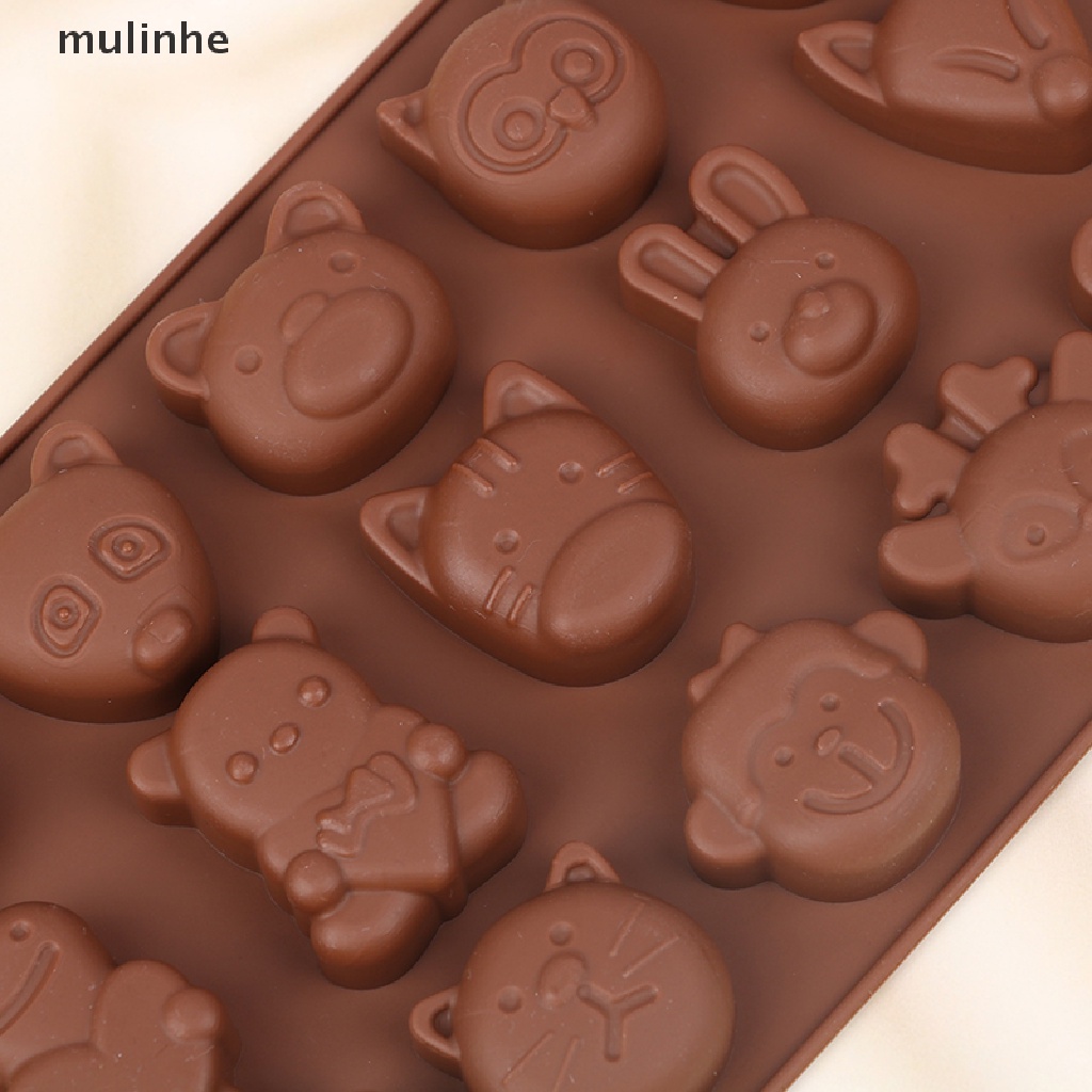 1 Khuôn Silicon Làm Bánh Kẹo 15 Lỗ Hình Sư Tử Hoạt Hình Dễ Thương