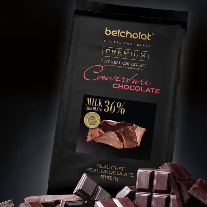 Socola nguyên liệu Belcholat Milk Chocolate Couverture 36% Cacao 1kg