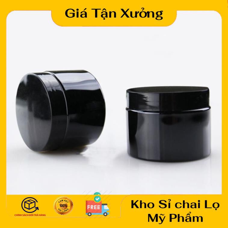 Hủ Đựng Kem ❤ Hũ nhựa pet Đen 100g chiết mỹ phẩm , phụ kiện du lịch