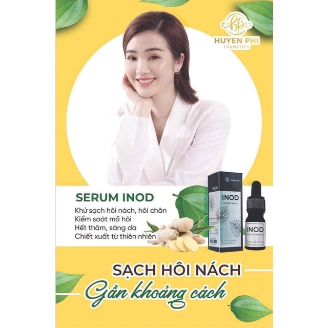 Serum hôi nách INOD Huyền Phi,tinh dầu hôi nách khử hôi nách, hôi chân, hết thâm ,sáng da 5ml - phukientrungbinh