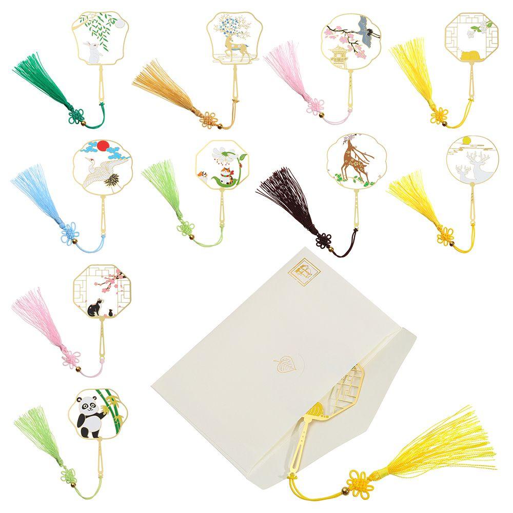 Kẹp Đánh Dấu Trang Sách Bằng Đồng Thau Hình Gấu Trúc Tua Rua