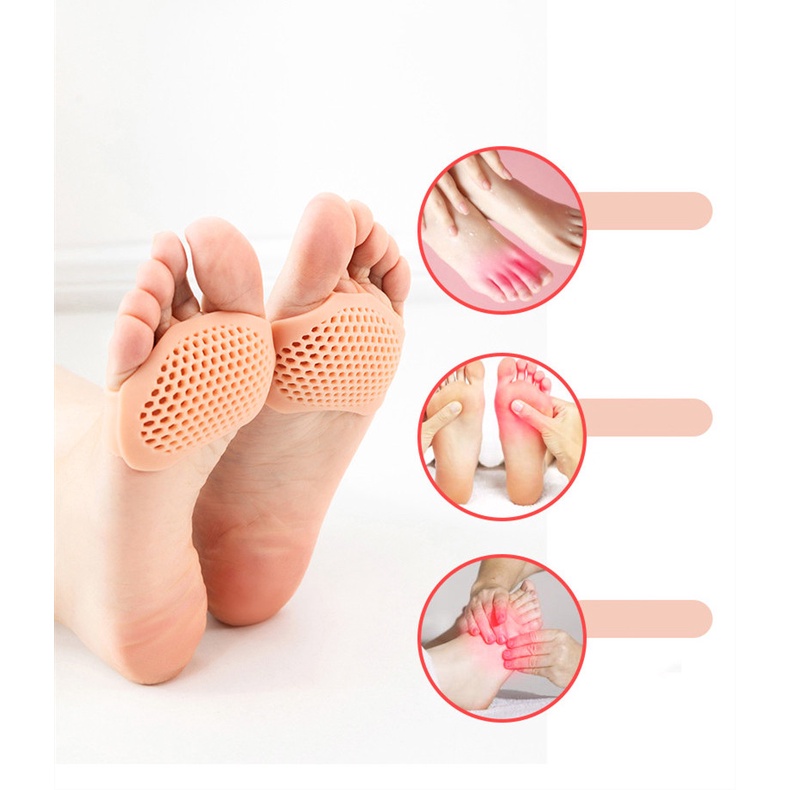 1 Cặp Miếng Lót Giày Cao Gót Bằng Silicone Gel Mềm Thoáng Khí