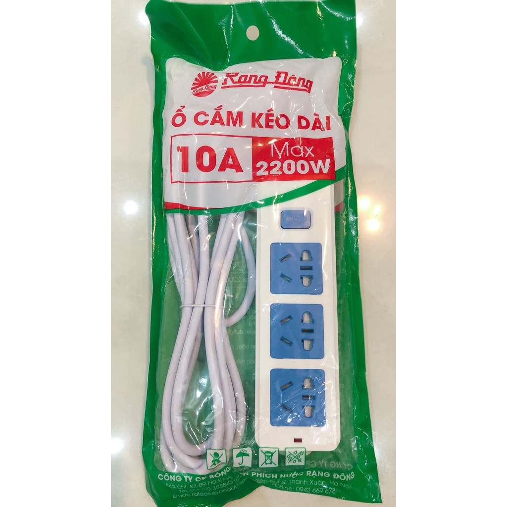 Ổ CẮM ĐIỆN RẠNG ĐÔNG - 3 LỖ - NẮP CHE CHỐNG GIẬT AN TOÀN CHO TRẺ NHỎ