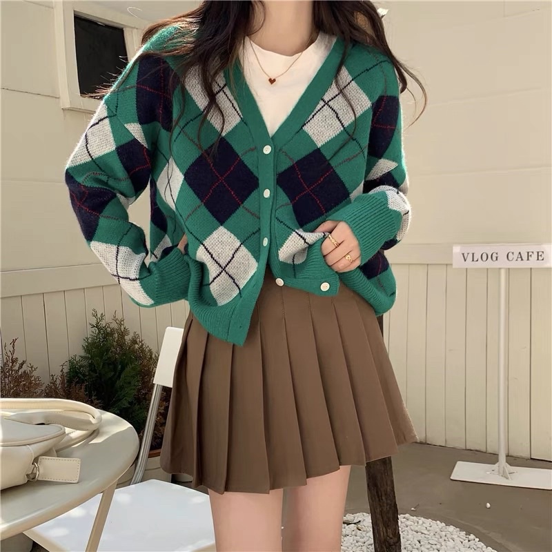[SẴN] Áo Len Cardigan Hoạ Tiết Vintage Thu Đông (Kèm Video Thật) | BigBuy360 - bigbuy360.vn