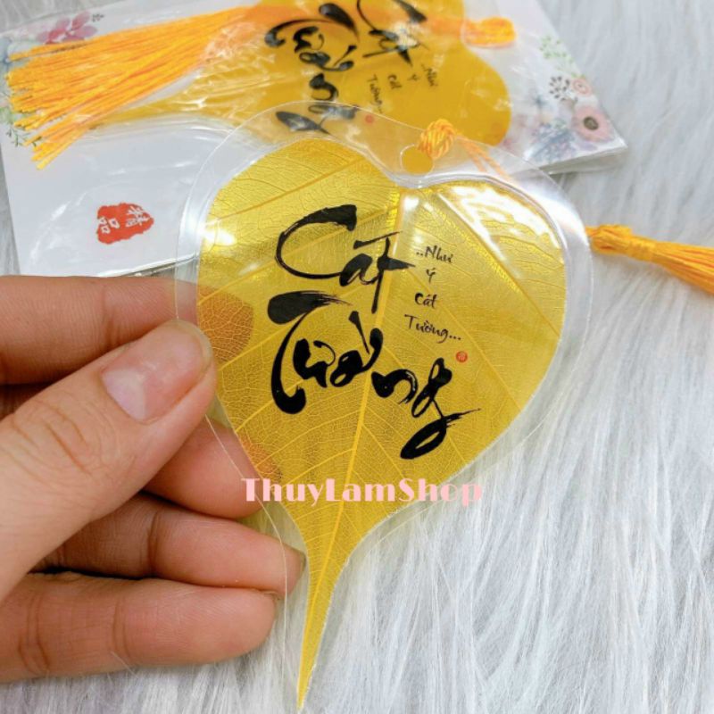 Lá bồ đề in hình thư pháp may mắn mang theo bên mình, ốp lưng điện thoại