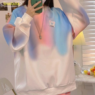 Áo sweater SHARARA mặc chui đầu cổ tròn tay dài dáng rộng họa tiết gấu size lớn thời trang cho nam và nữ