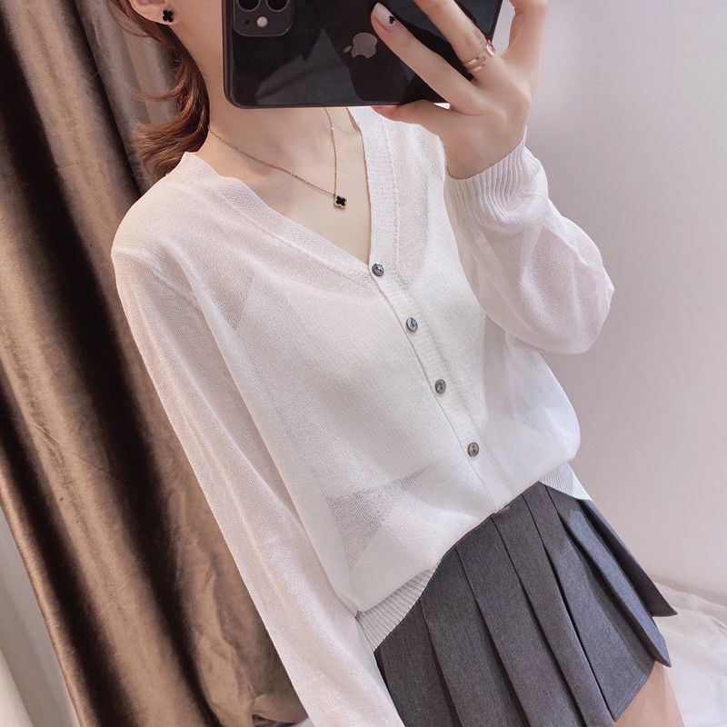 Áo Khoác Cardigan Dệt Kim Chống Nắng Thời Trang Mùa Hè Mới Cho Nữ