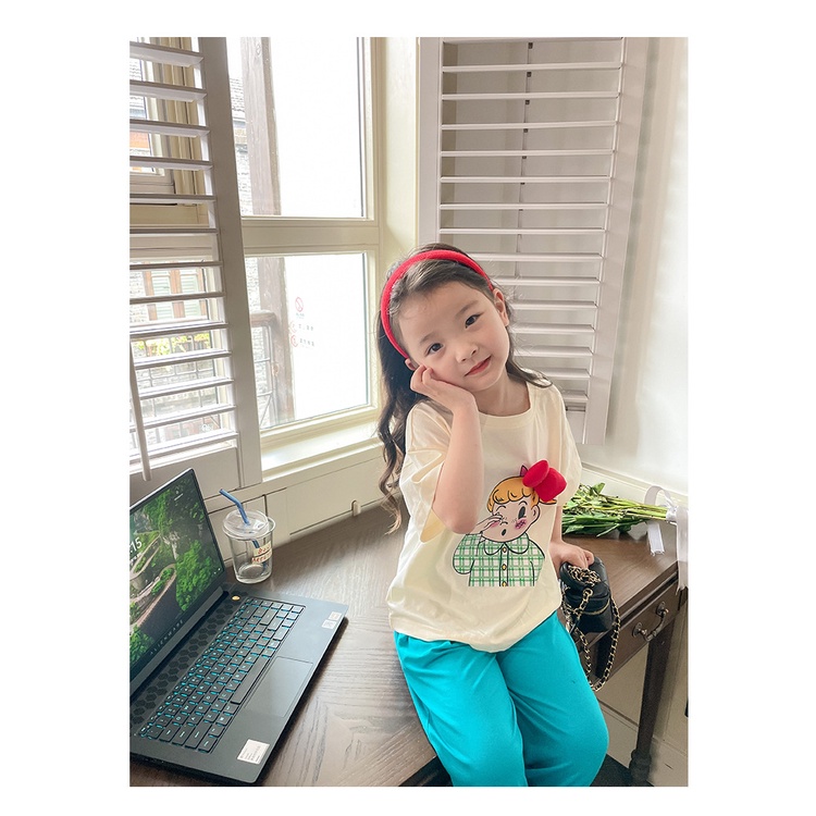 Áo phông bé gái 7 màu mùa hè mới dễ thương B71-21207