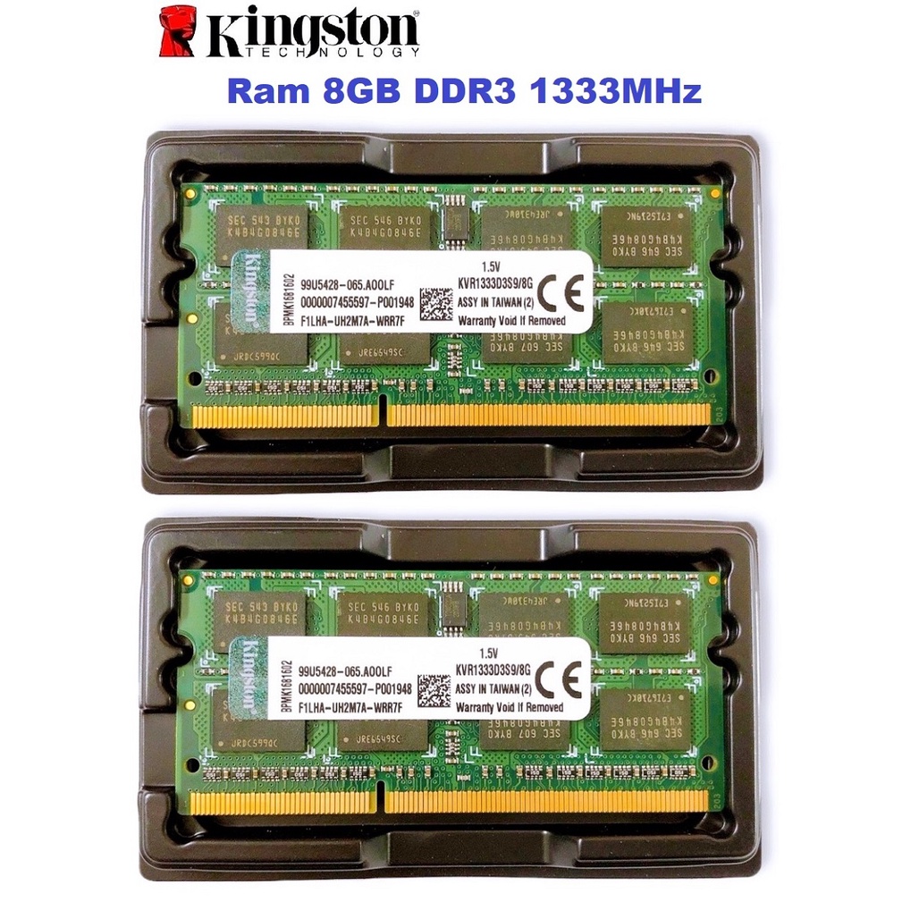 Ram Laptop 8GB DDR3 1066MHz 1333MHz Kingston Samsung Hynix Crucial - Bảo hành 36 tháng