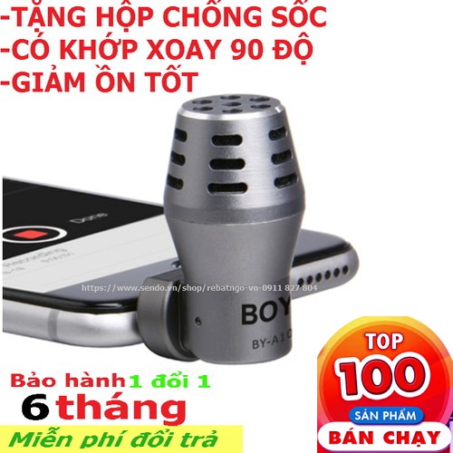 Micro,mic thu âm chuyên nghiệp cho điện thoại làm Youtube,Vlog BoYa-A100