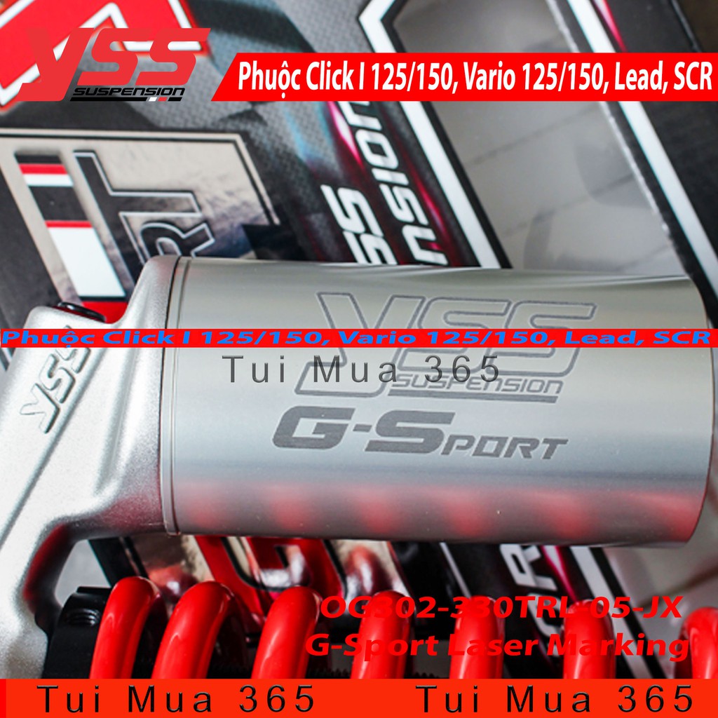 Phuộc YSS G-Sport Laser Marking Vario 125 / 150 Click I 125 / 150, Lead, SCR Đen / Đỏ ( Thái Lan )