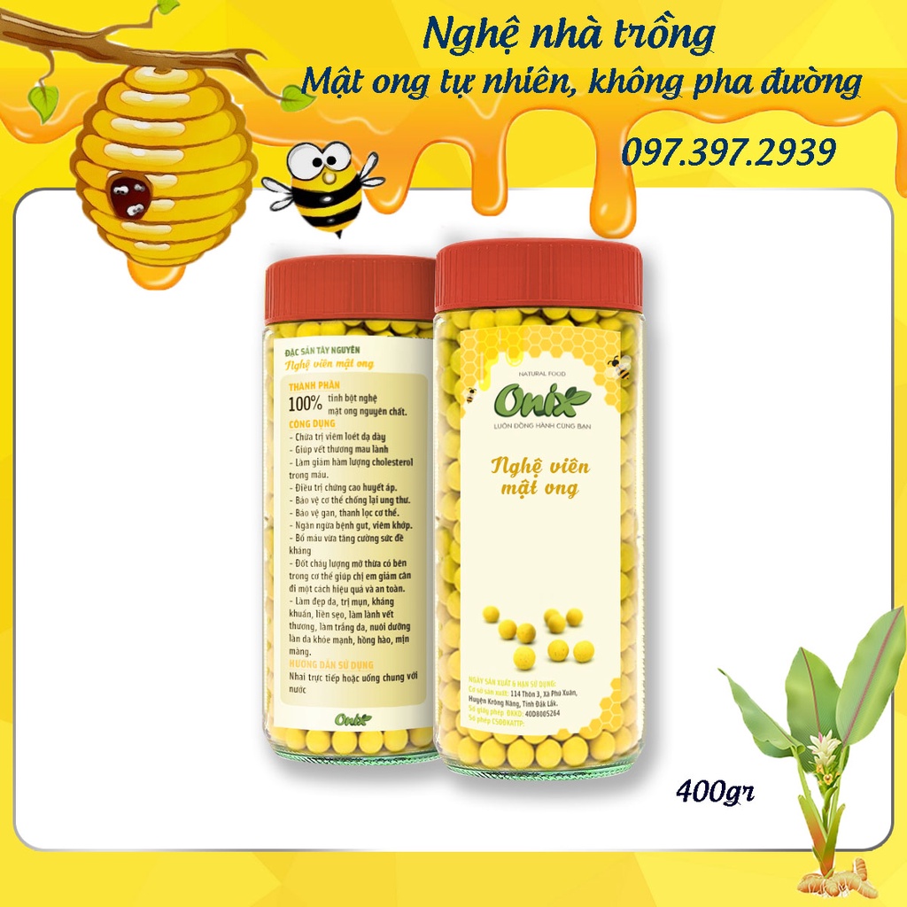 Viên tinh nghệ mật ong ⚡️FREE SHIP⚡️ mịn màng, C.HỮA Đ.AU D.Ạ DÀY - đẹp da, nghệ nhà tự trồng, mật ong tự nhiên không p