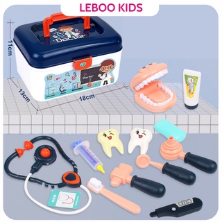 Bộ đồ chơi bác sĩ, bộ đồ chơi y tế nhiều chi tiết cho bé trai bé gái Leboo Kids
